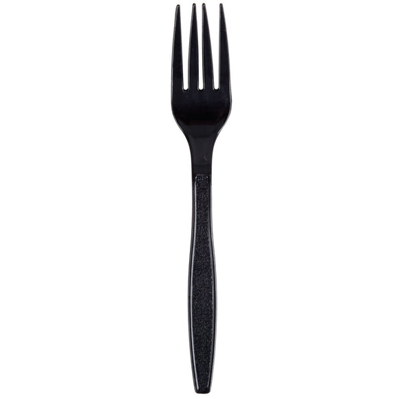 Black Heavy Weight Plastic Fork - Case of 1000