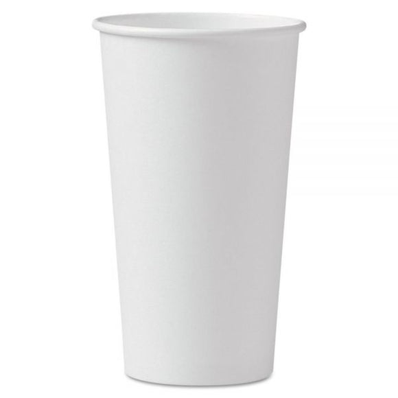 Dart Solo 16 oz. White Poly Paper Hot Cup - 1000/Case