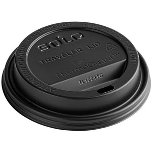 8 oz. Tall Black Hot Paper Cup Lid - 1000/Case