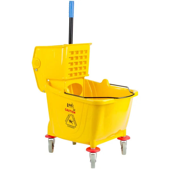 Lavex Yellow Mop Bucket & Side Press Wringer Combo
