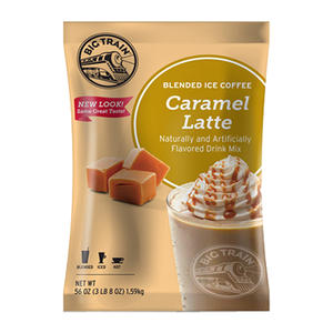 Big Train 3.5 lb. Caramel Latte Blended Ice Coffee Mix (Case of 5)