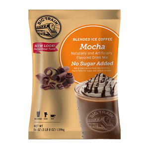 Big Train 3.5 lb. Reduced Sugar Mocha Blended Ice Coffee Mix (Case of 5)