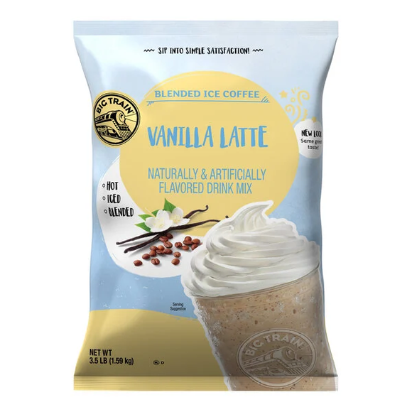 Big Train 3.5 lb. Vanilla Latte Blended Ice Coffee Mix - (Case of 5)
