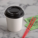 4 oz. Black Hot Paper Cup Lid - 1000/Case