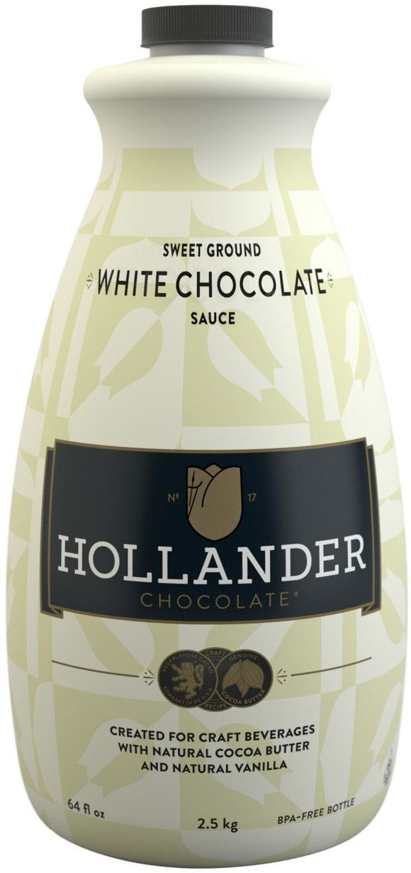 HOLLANDER CHOCOLATE - SWEET GROUND WHITE CHOCOLATE SAUCE (Box of 6)