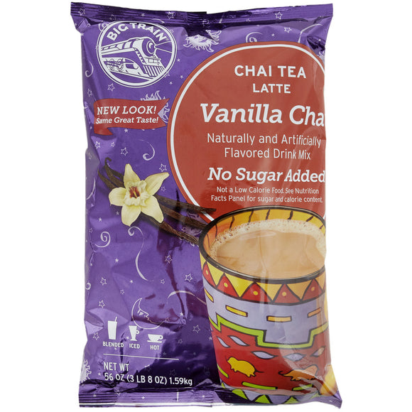 Big Train 3.5 lb. No Sugar Added Vanilla Chai Tea Latte Mix - (Case of 4)
