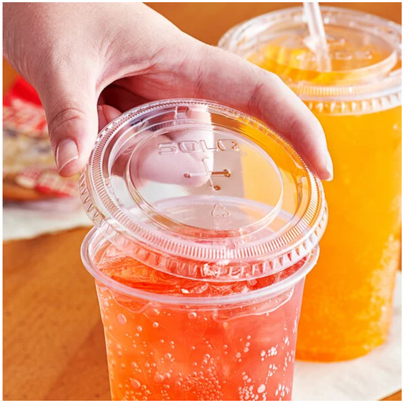 Clear Flat Lid with Straw Slot - 626TS - 1000/Case