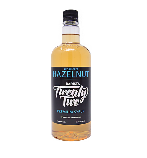 Barista 22 Syrup - SUGAR FREE HAZELNUT - 750ml Bottle