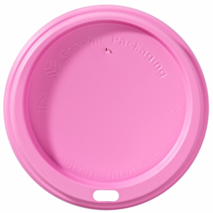Graphic Packaging - PINK Hot Cup Lid - Case of 1,200