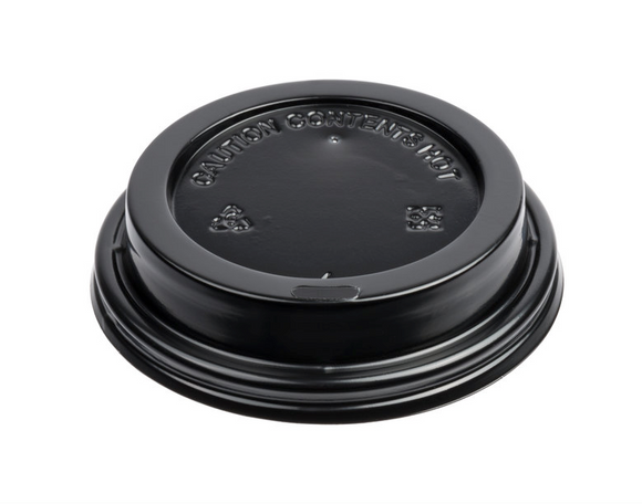 Choice - Black Hot Cup Lids For 8oz Cups - Case of 1,000