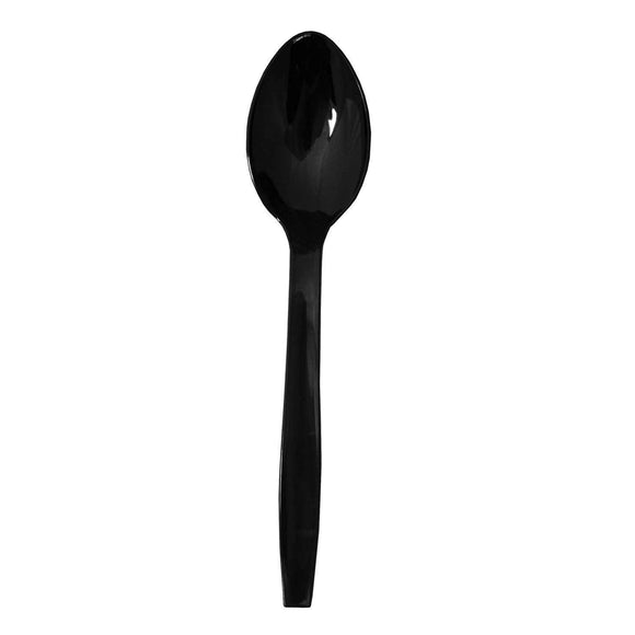 Black Heavy Weight Plastic Spoon - Case of 1000